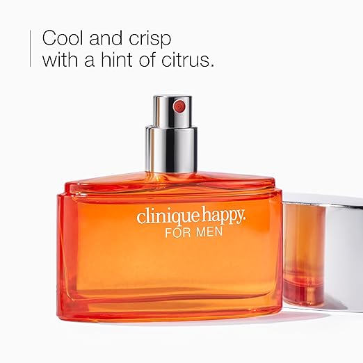 Clinique Happy for Men Eau de Toilette Cologne Spray – Energizing Blend of Kaffir Lime & Mandarin, 3.4 Fl Oz (100ml)