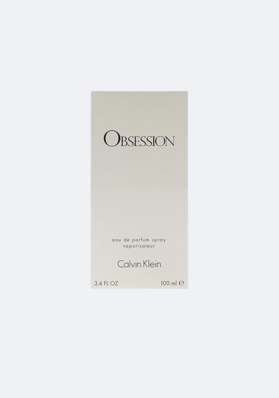 Calvin Klein Obsession Eau de Parfum – Amber Women's Fragrance with Mandarin, Bergamot, Jasmine & Patchouli Notes – Long-Lasting Luxury Perfume, 3.4 Fl Oz